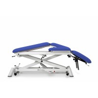 Multifunctional hydraulic couch for osteopathy: nine bodies, with reclining negative backrest, armrests, Trendelenburg position and retractable wheels